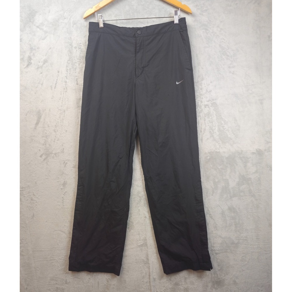 Nike Golf Track Pants Mens Medium Black Lined Zip Ankle Pockets Storm Fit